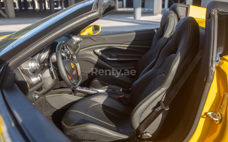 Yellow Ferrari F8 Tributo Spyder for rent in Dubai 4