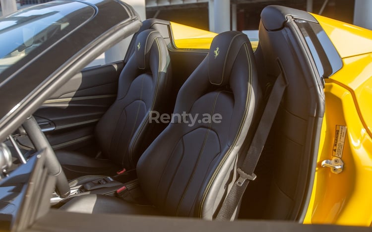 Yellow Ferrari F8 Tributo Spyder for rent in Abu-Dhabi 5