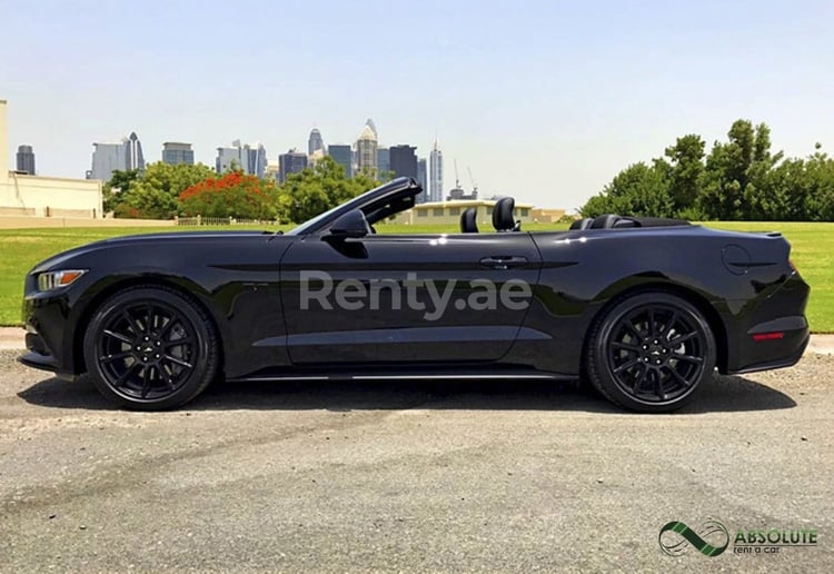 Schwarz Ford Mustang zur Miete in Sharjah 1