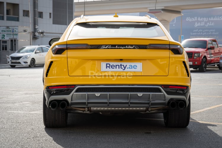 Yellow Top Specs Lamborghini Urus for rent in Abu-Dhabi 3