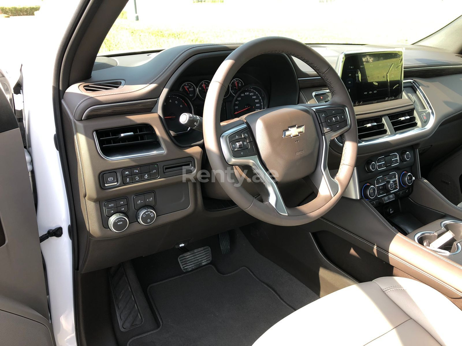 White Chevrolet Tahoe for rent in Dubai 3