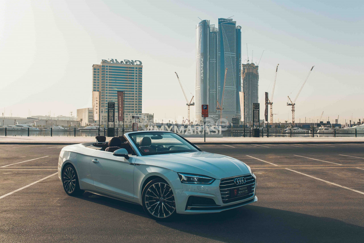 White Audi A5 Cabriolet for rent in Dubai 0