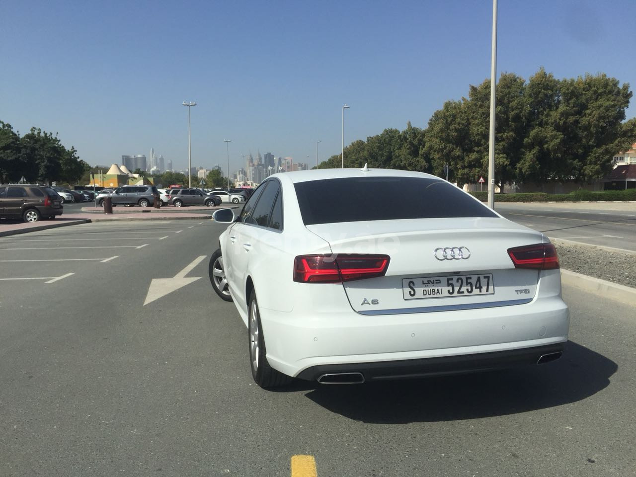 White Audi A6 for rent in Dubai 2