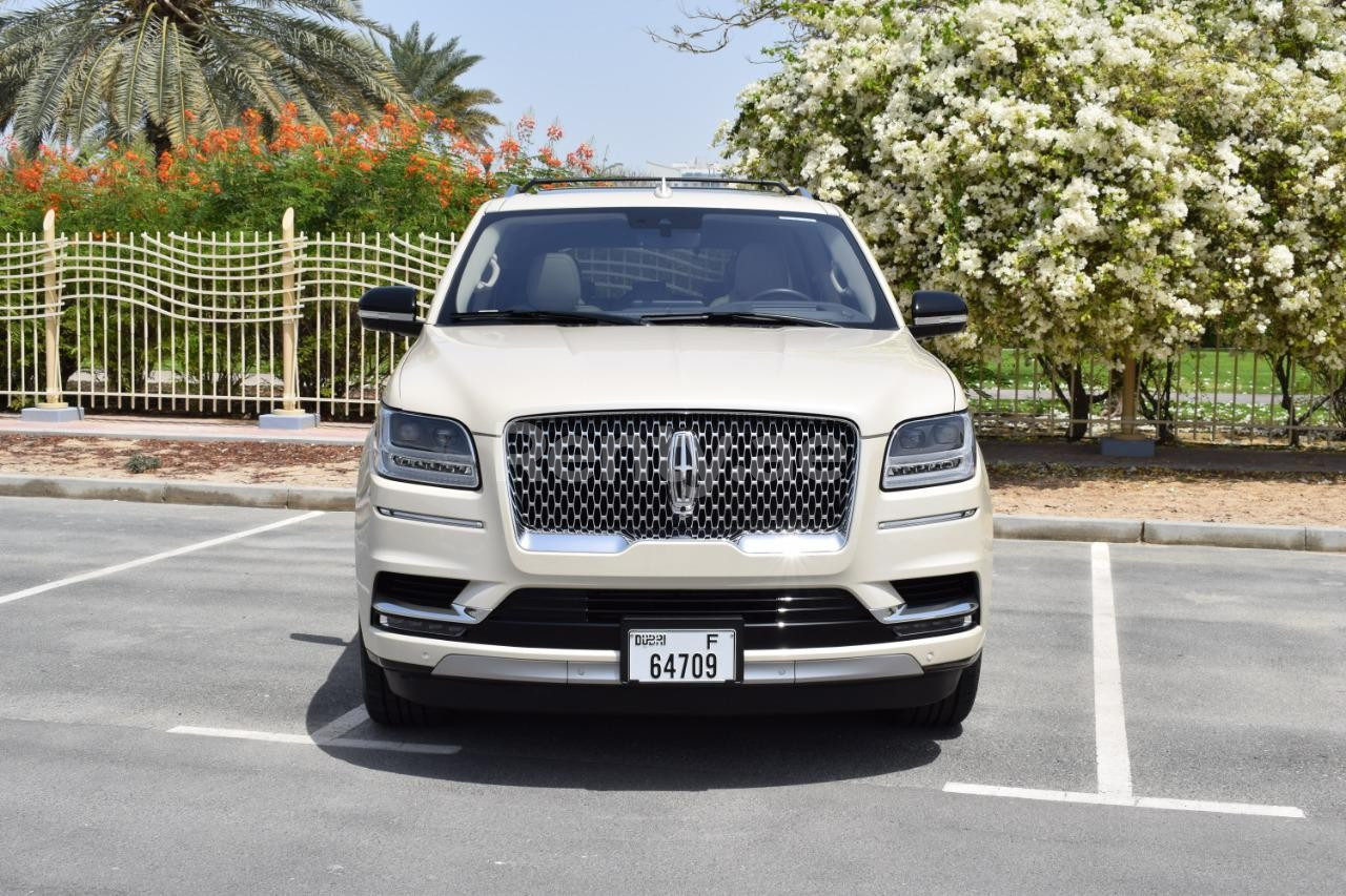 Beige Lincoln Navigator for rent in Dubai 2