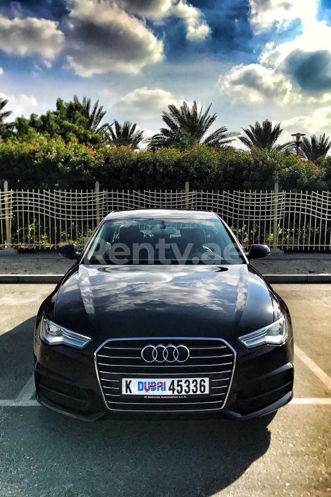 Black Audi A6 for rent in Dubai 1