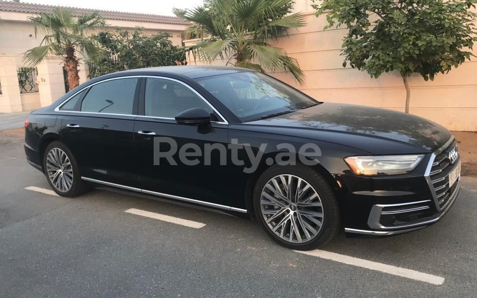 Black Audi A8 for rent in Dubai