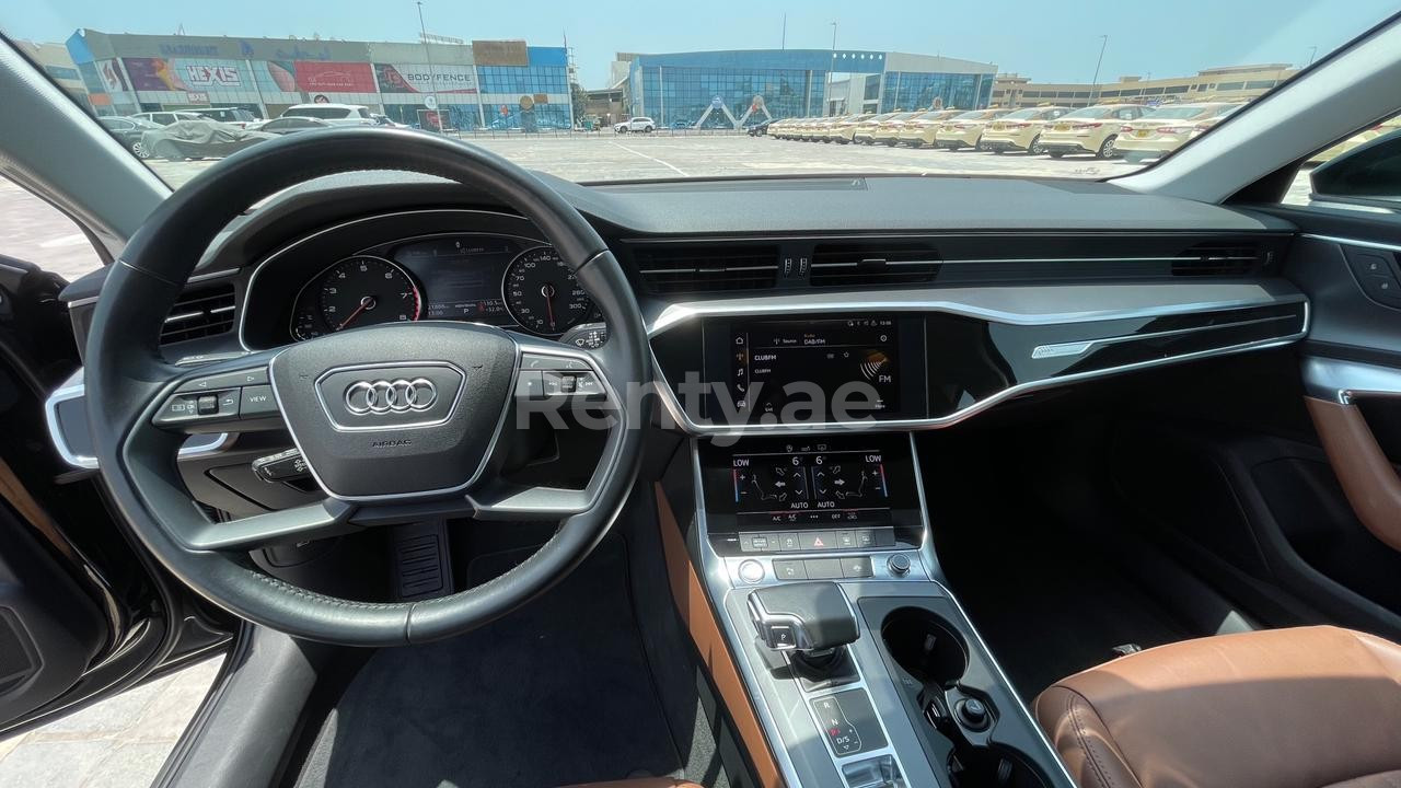 Black Audi A6 for rent in Dubai 2