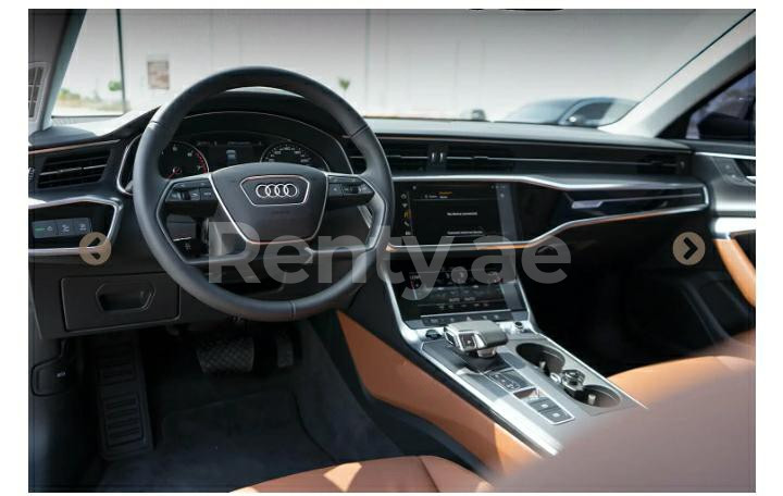 Black Audi A6 for rent in Abu-Dhabi 1