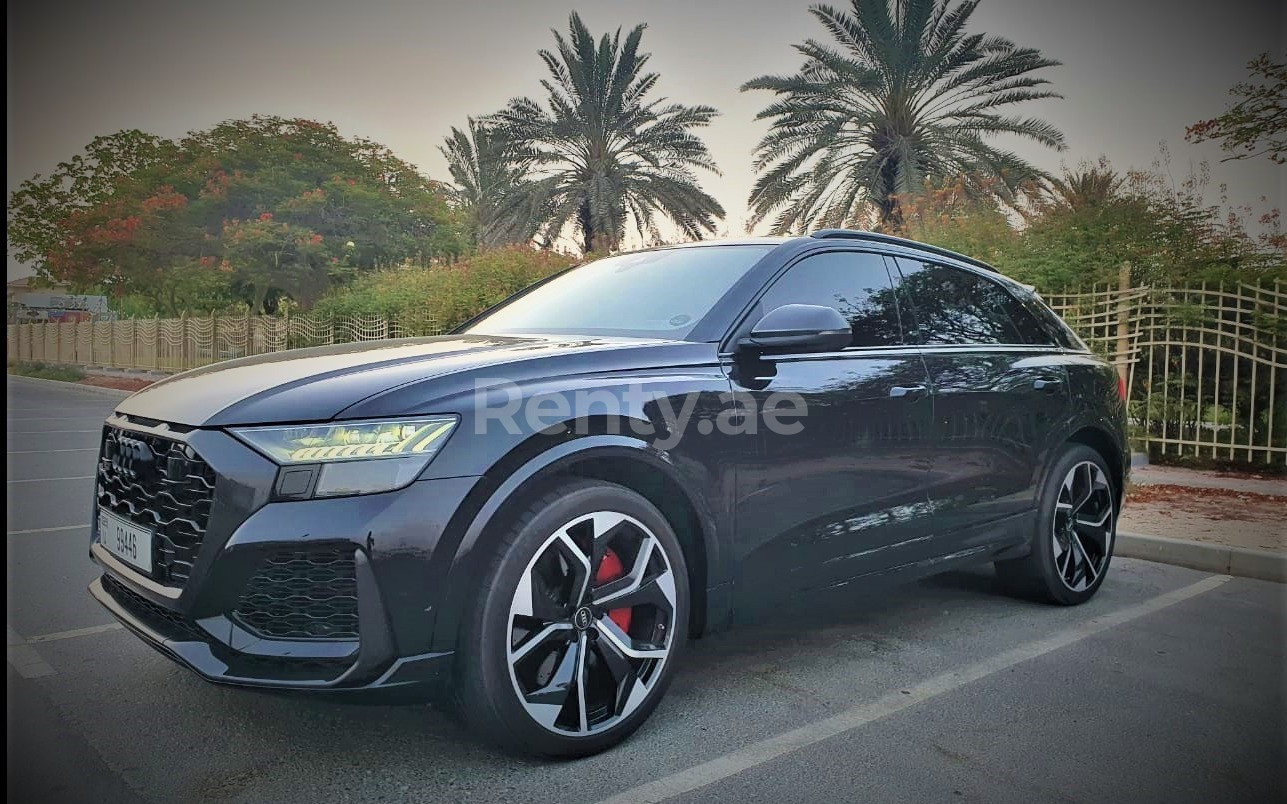 Black RSQ8 for rent in Dubai