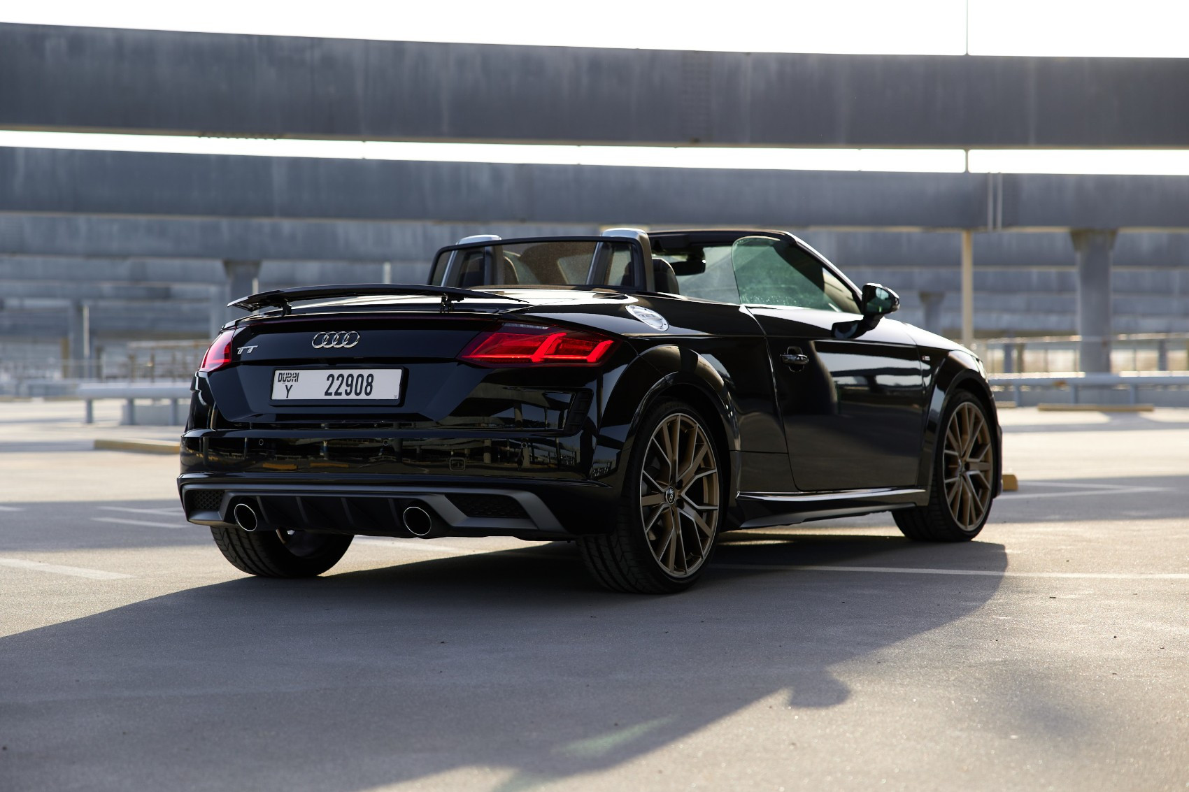 Black Audi TT for rent in Abu-Dhabi 2