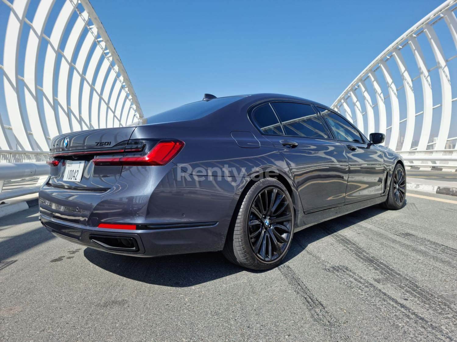 Grey BMW 7 Series for rent in Dubai 2