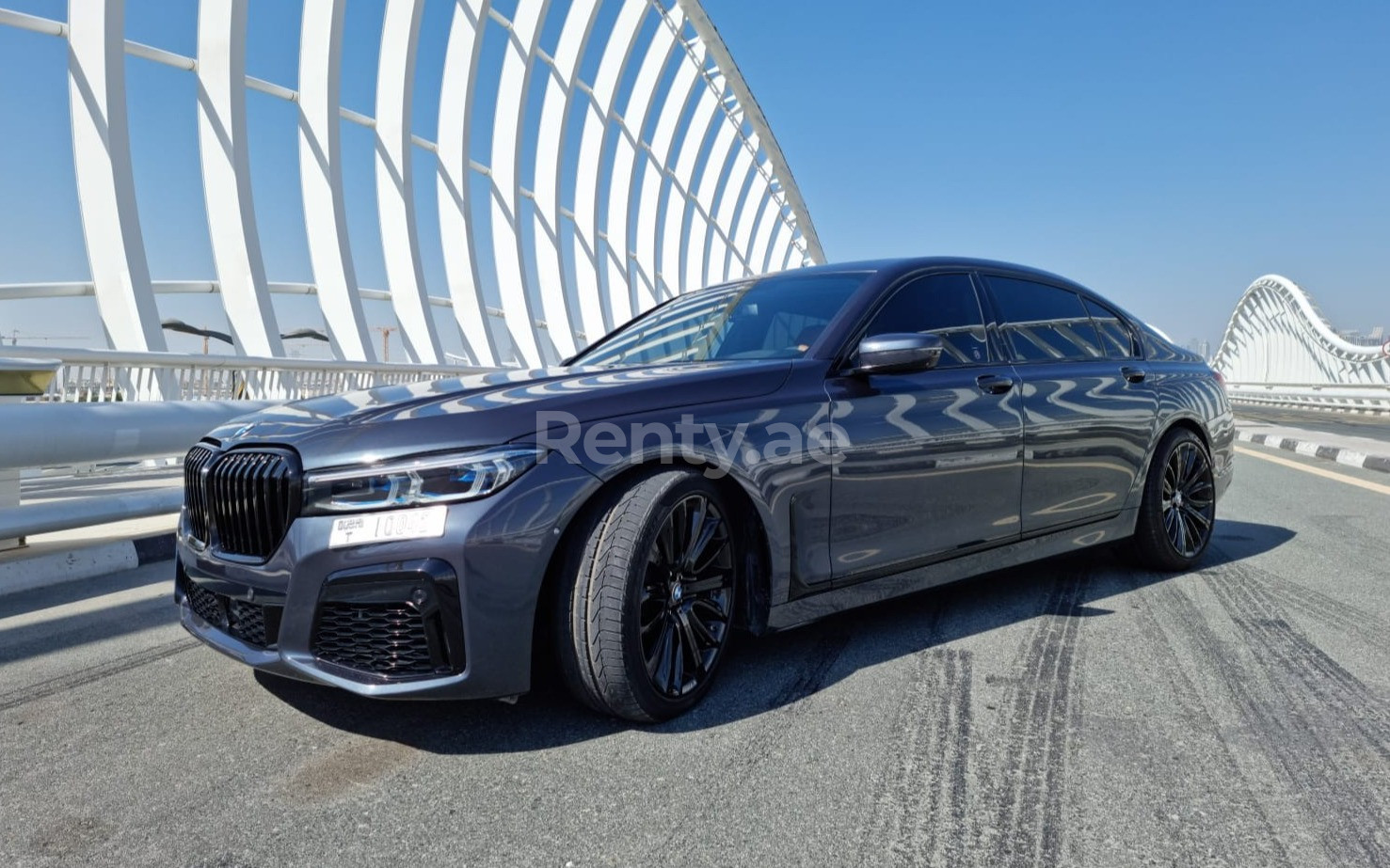 Grey BMW 7 Series for rent in Dubai