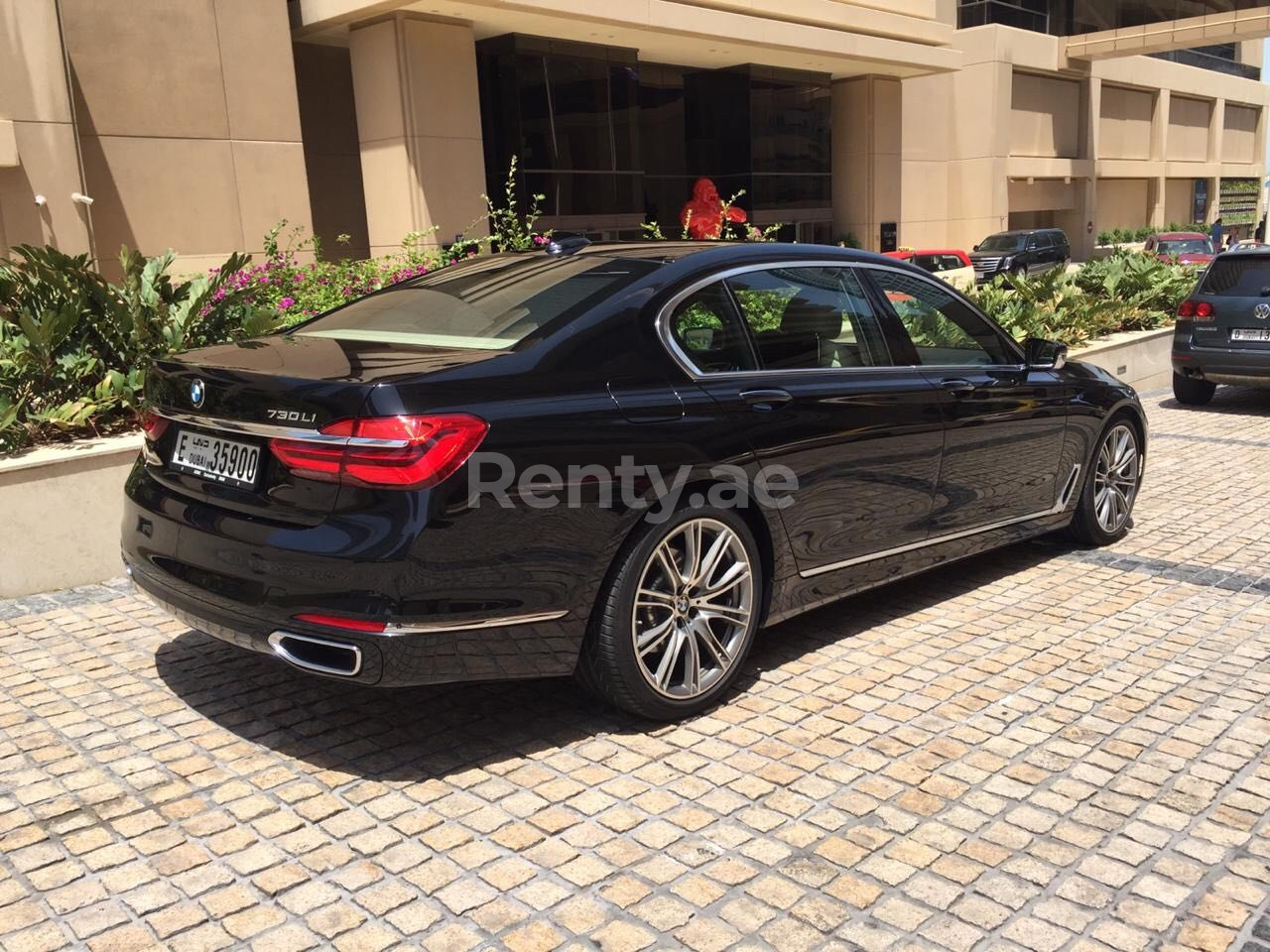 Black BMW 730 Li for rent in Abu-Dhabi 1