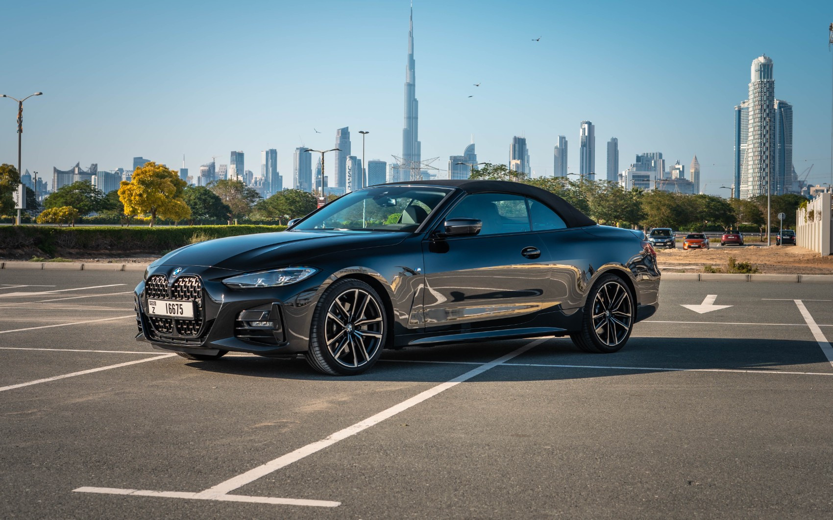 Black BMW 430i cabrio for rent in Dubai 3