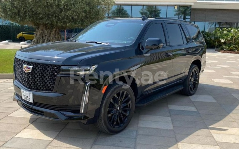 Schwarz Cadillac Escalade zur Miete in Dubai