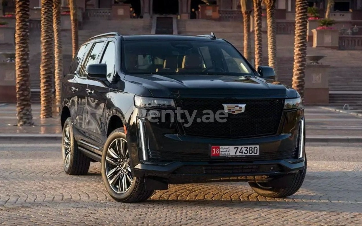 Black Cadillac Escalade for rent in Sharjah