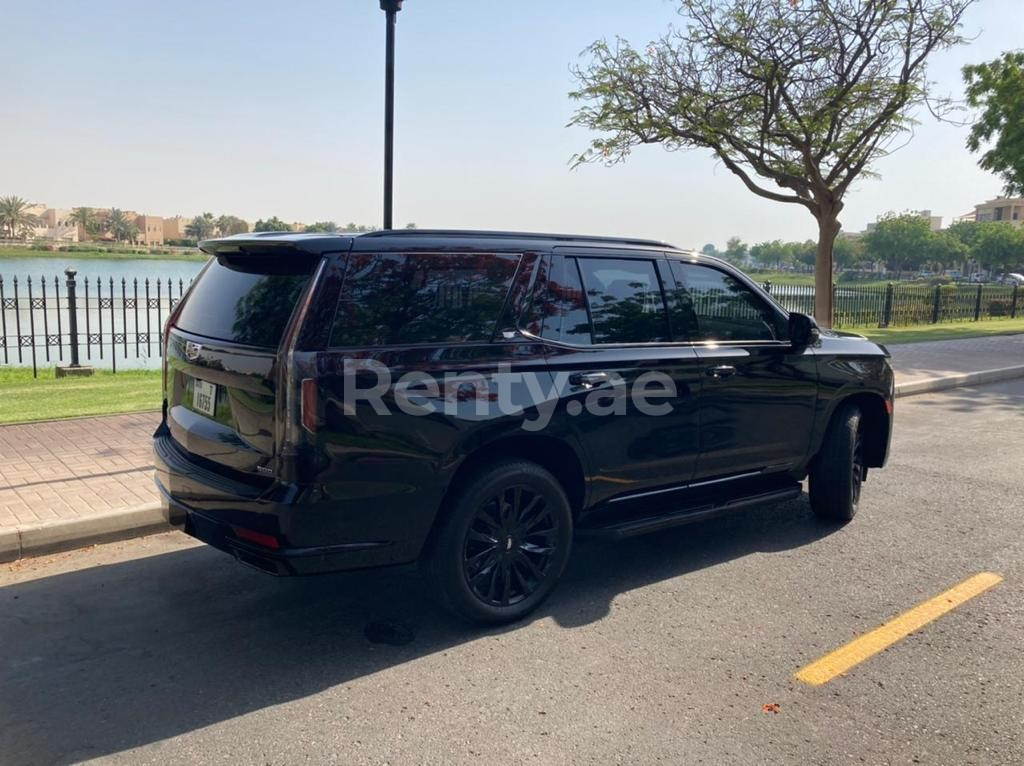 Black Cadillac Escalade for rent in Dubai 0