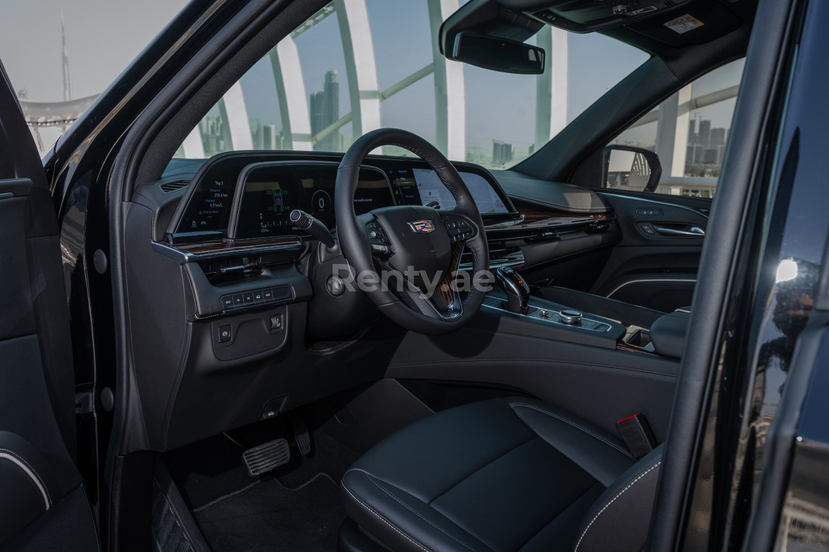 Black Cadillac Escalade for rent in Abu-Dhabi 2