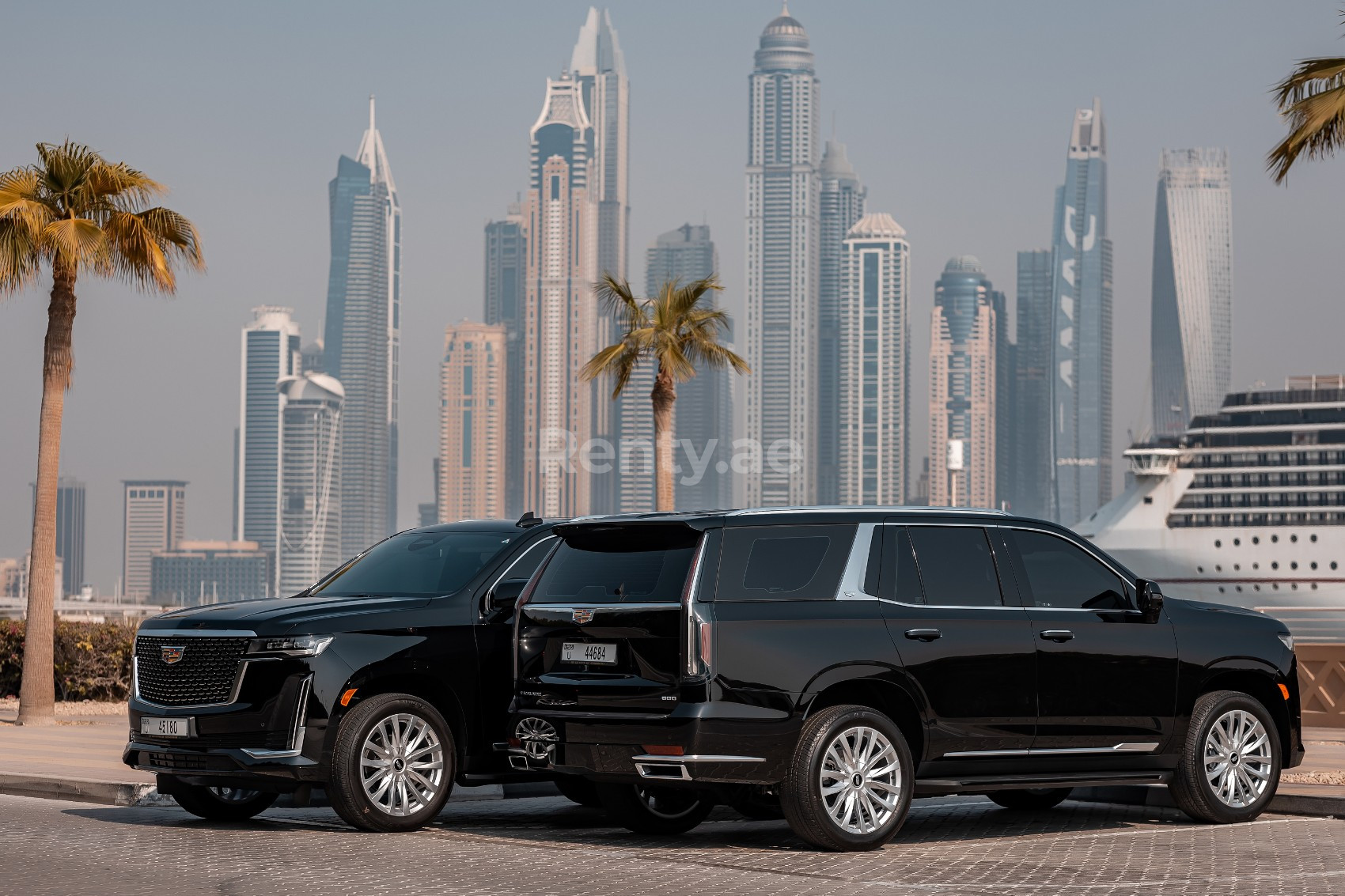 Black Cadillac Escalade for rent in Dubai 0