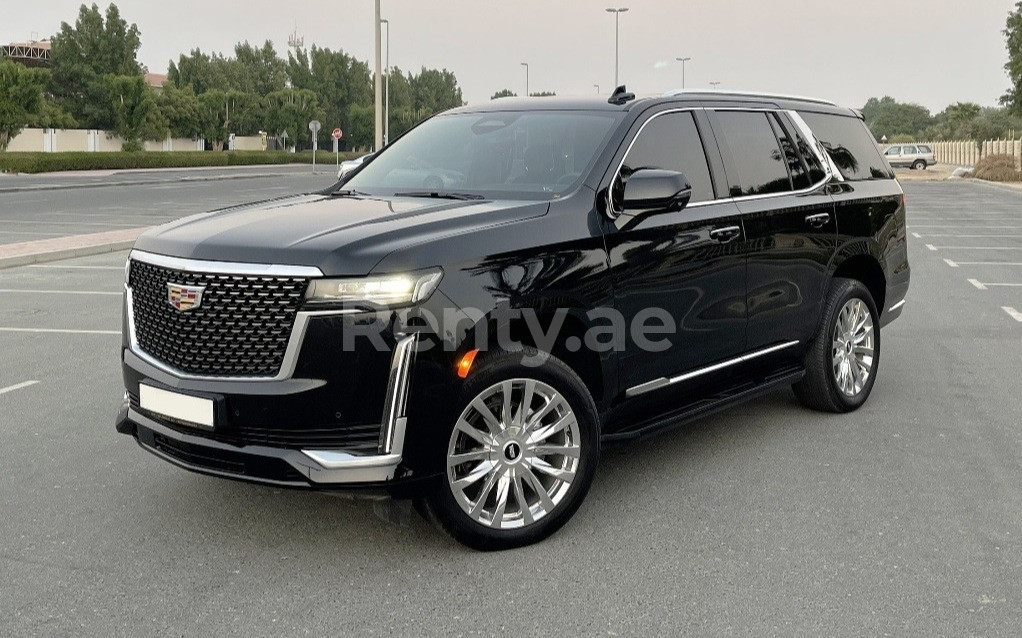 Black Cadillac Escalade for rent in Sharjah