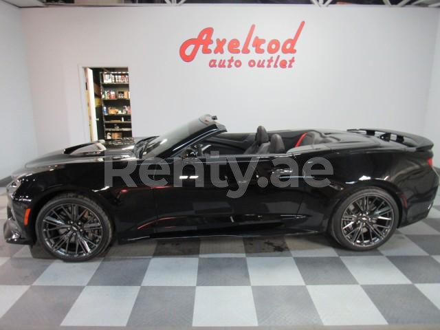 Black Chevrolet Camaro convertible for rent in Dubai 3