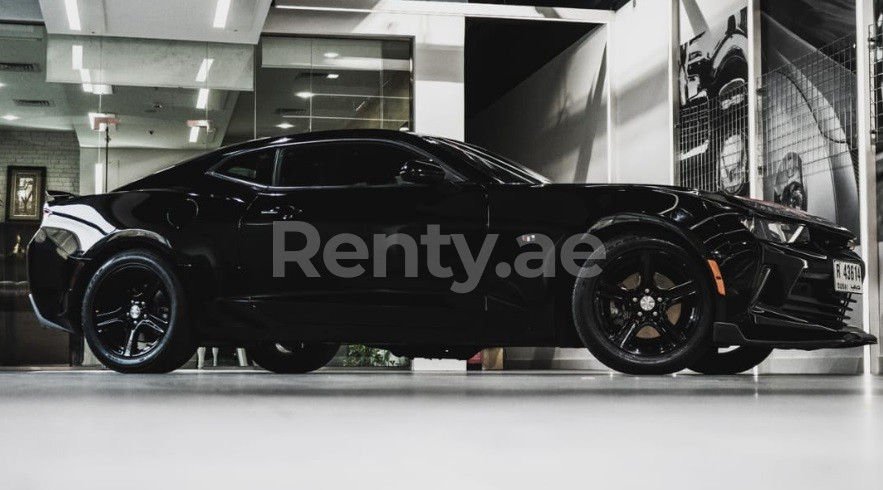 Black Chevrolet Camaro for rent in Dubai 0