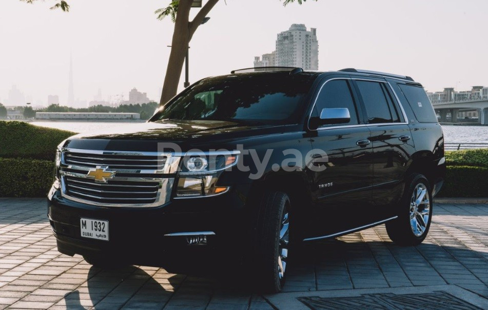 Black Chevrolet Tahoe for rent in Dubai 2