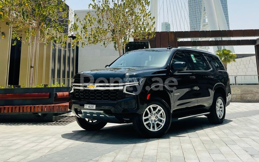 Black Chevrolet Tahoe for rent in Dubai