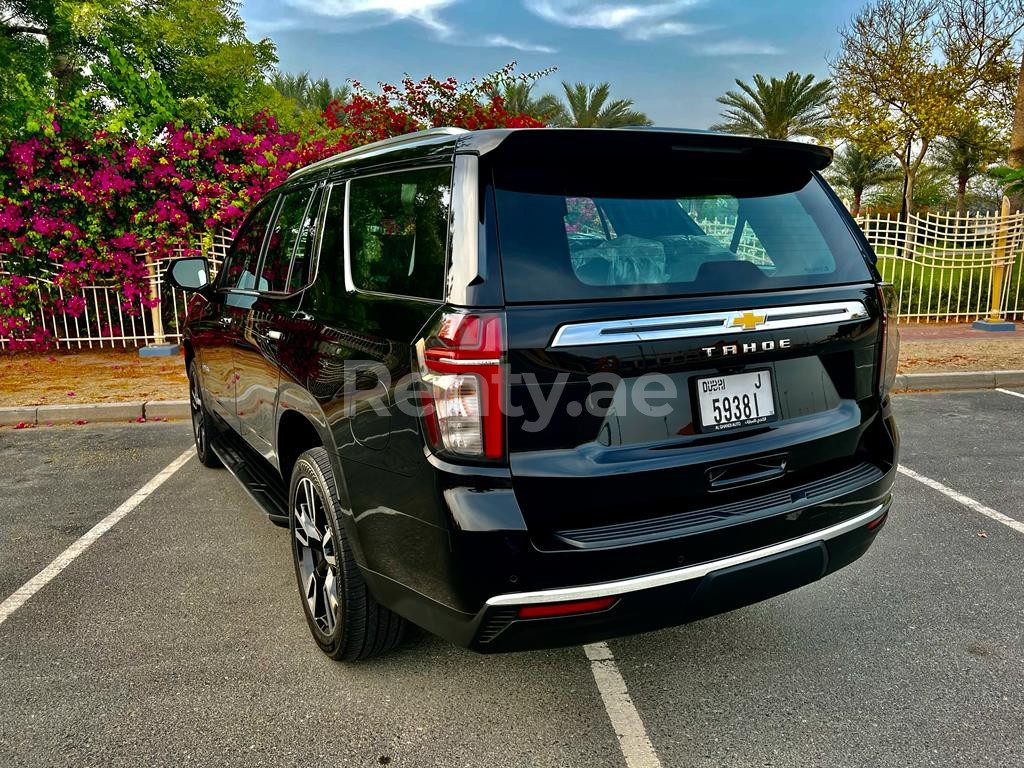 Black Chevrolet Tahoe for rent in Dubai 3