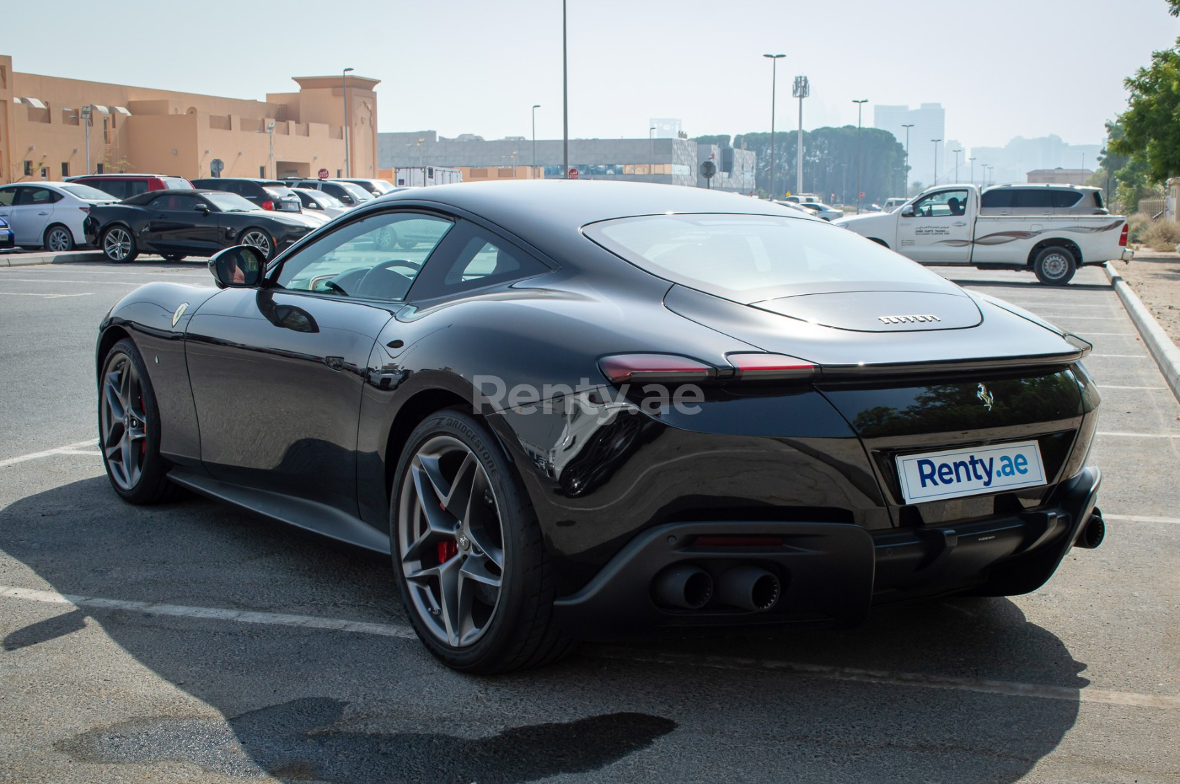 Black Ferrari Roma for rent in Dubai 2