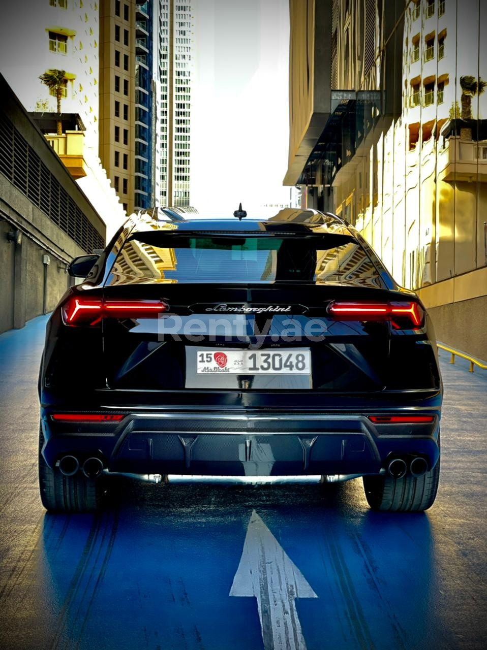 Black Lamborghini Urus for rent in Abu-Dhabi 6