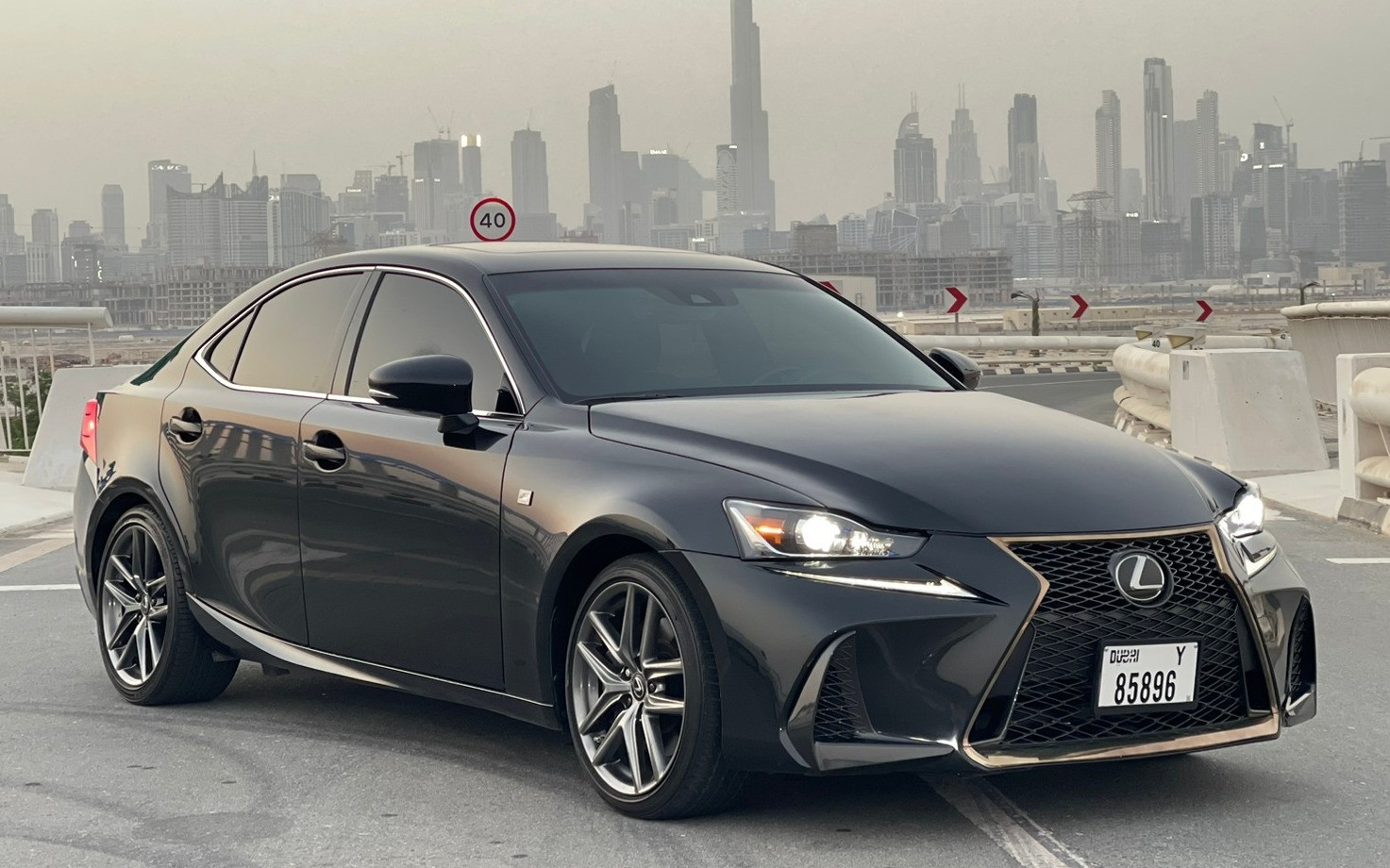 Black Lexus IS for rent in Sharjah