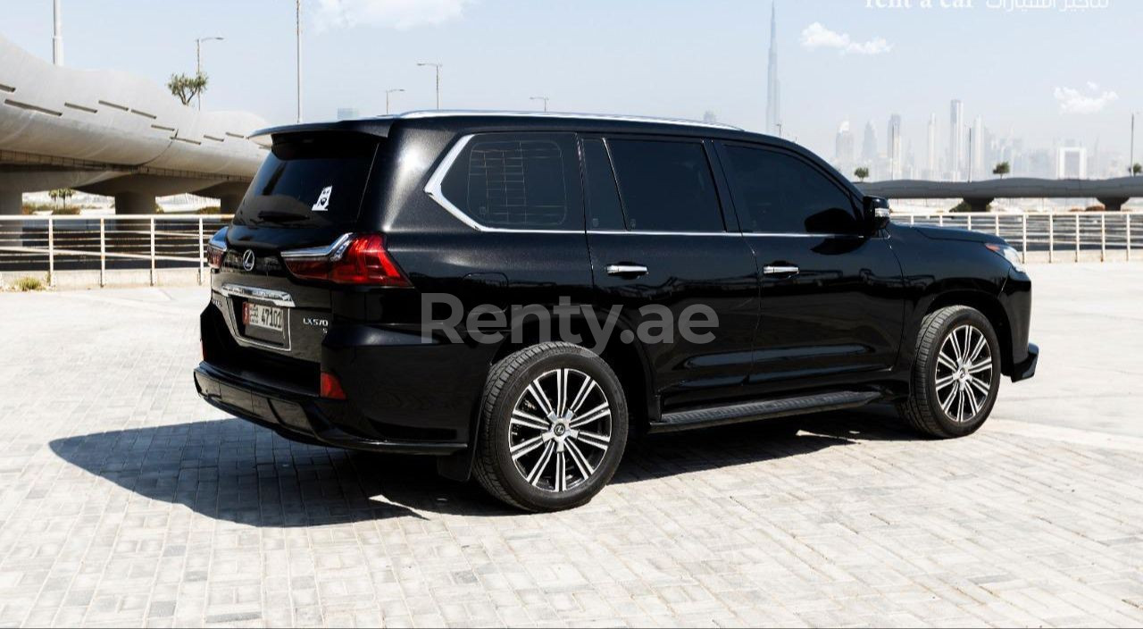 Black Lexus LX 570S for rent in Abu-Dhabi 0