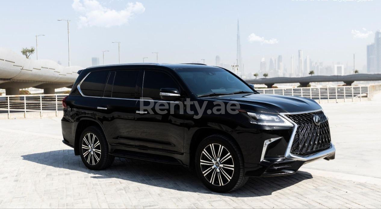 Black Lexus LX 570S for rent in Abu-Dhabi 3