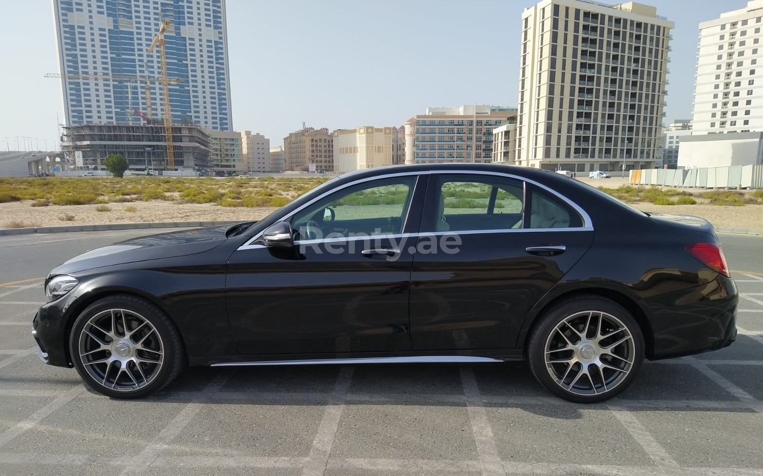 Black Mercedes C300 Class for rent in Sharjah