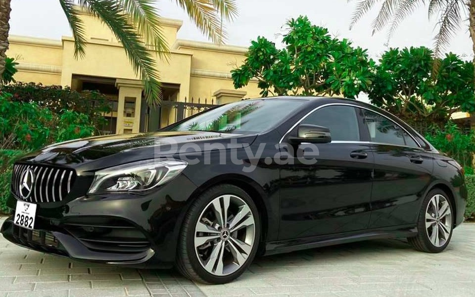 Black Mercedes CLA for rent in Sharjah