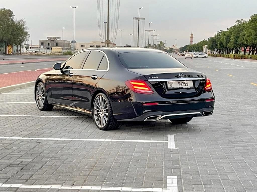 Black Mercedes E Class for rent in Dubai 4