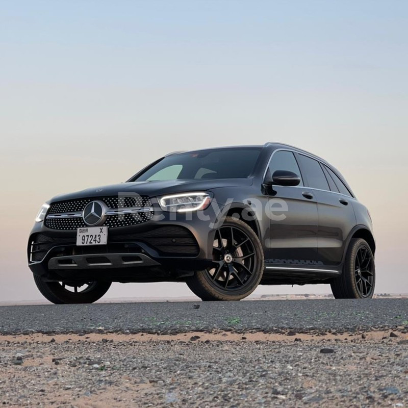 Grey Mercedes GLC for rent in Dubai 3