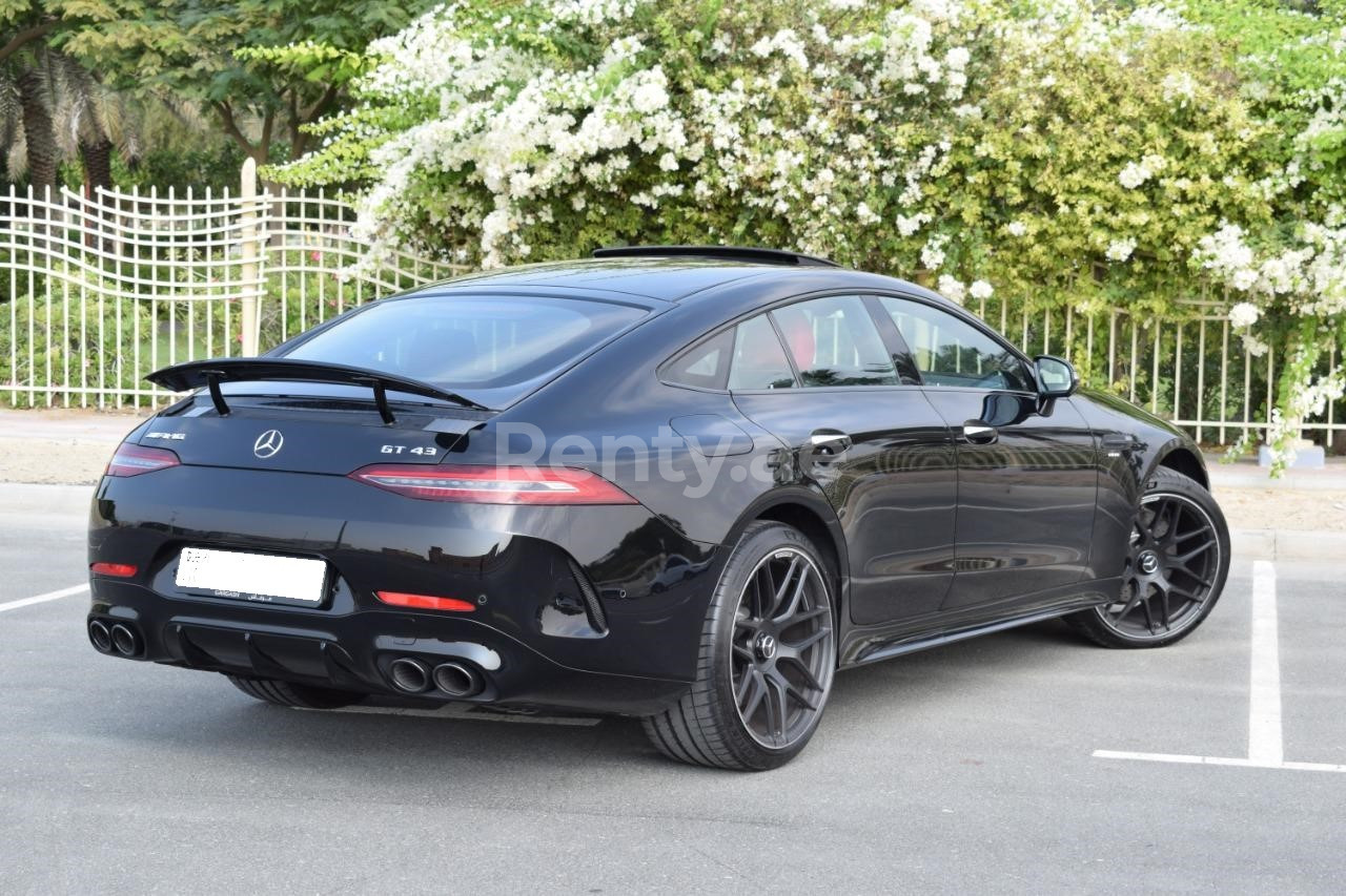 Black Mercedes GT 43 AMG for rent in Abu-Dhabi 0