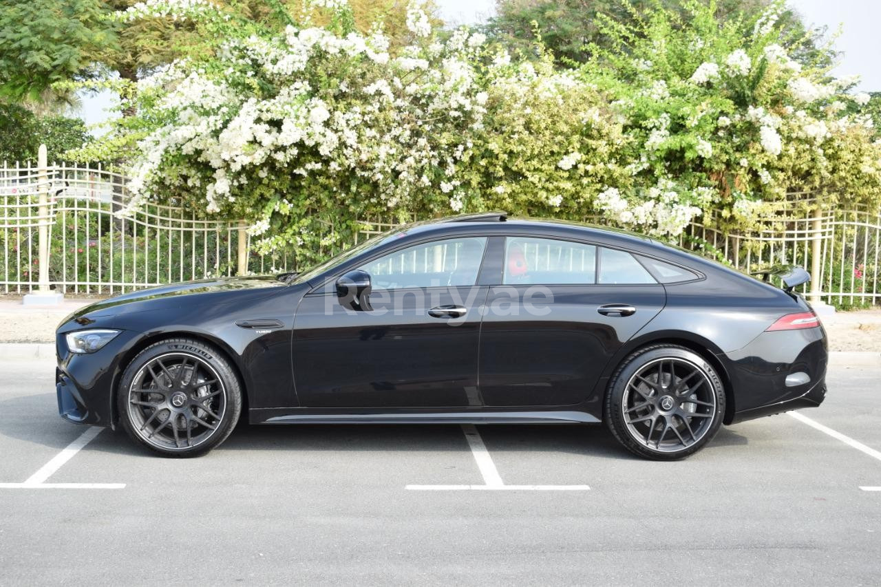 Black Mercedes GT 43 AMG for rent in Dubai 1