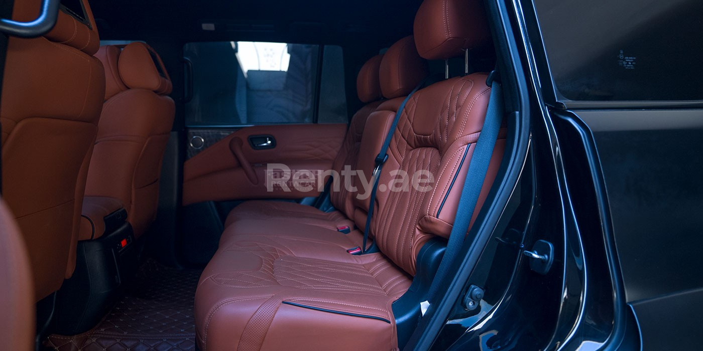 Black Nissan Patrol Blackhowk for rent in Abu-Dhabi 5