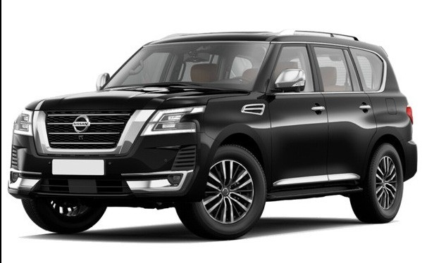 أسود Nissan Patrol للإيجار في دبي