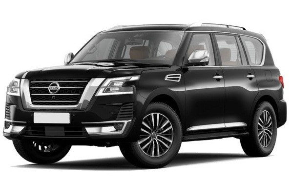 Schwarz Nissan Patrol zur Miete in Abu-Dhabi