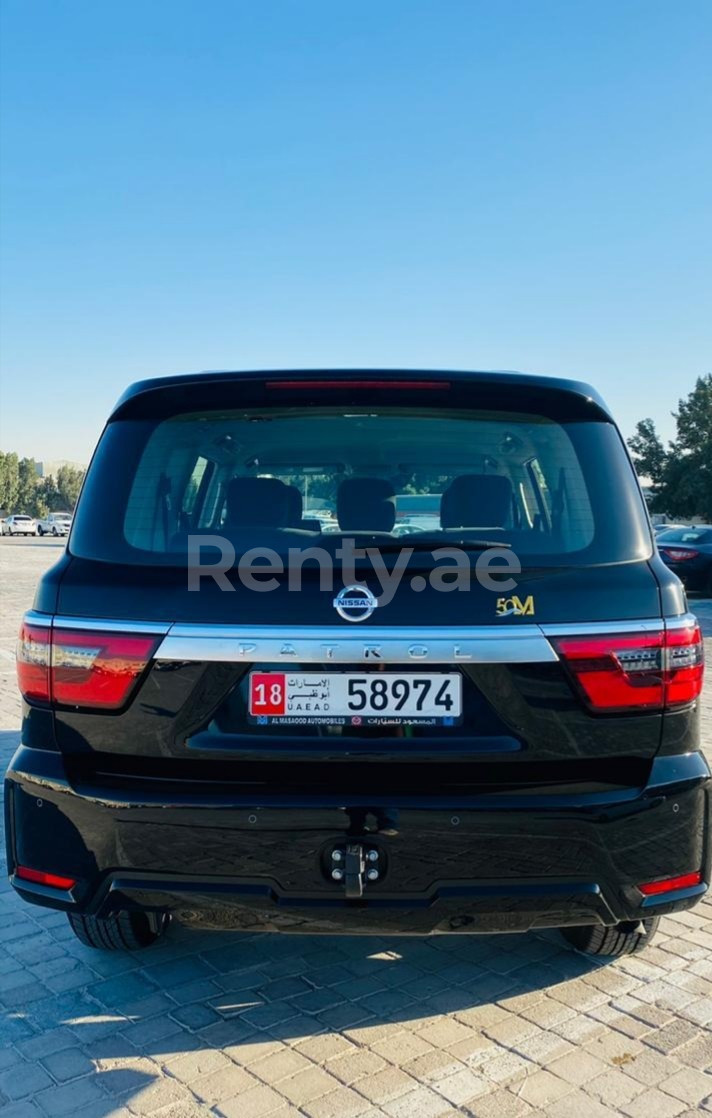 Black Nissan Patrol for rent in Abu-Dhabi 0