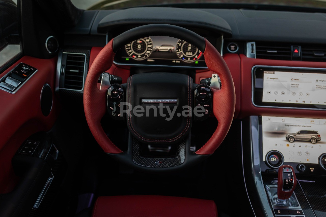 Black Range Rover Sport SVR for rent in Abu-Dhabi 5