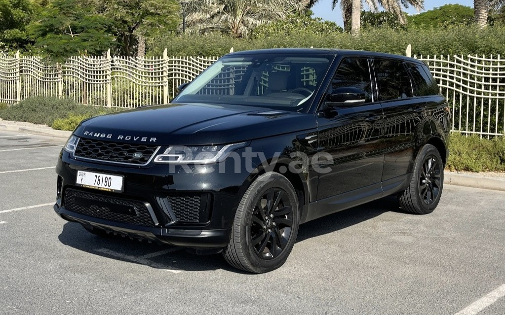 Schwarz Range Rover Sport zur Miete in Abu-Dhabi