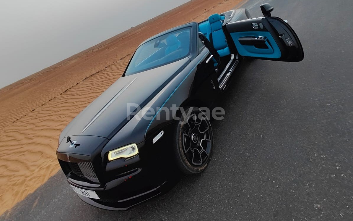 Black Rolls Royce Dawn for rent in Sharjah