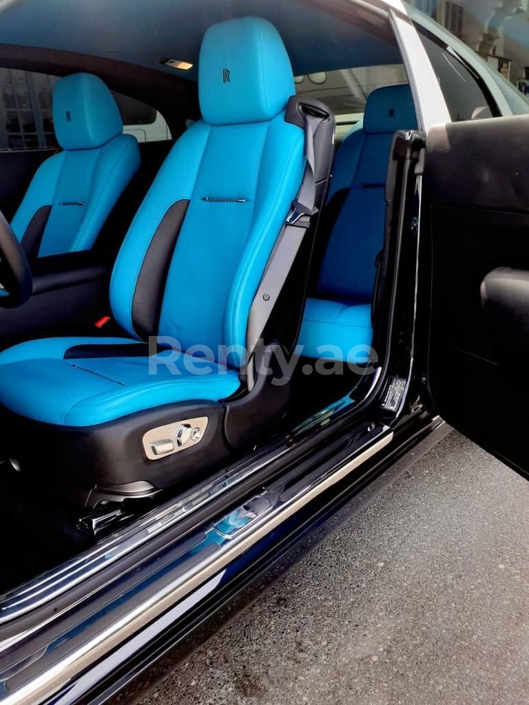 Black Rolls Royce Wraith for rent in Dubai 3