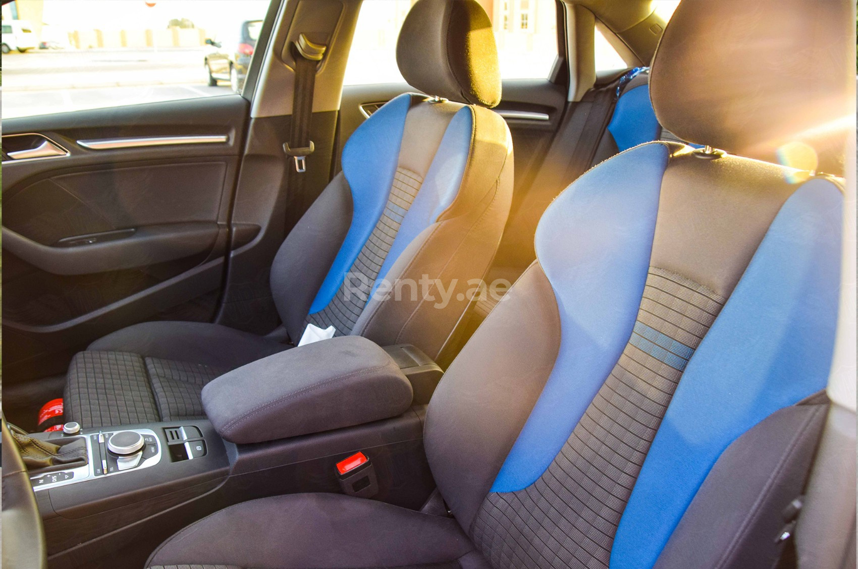 Blue Audi A3 for rent in Dubai 3