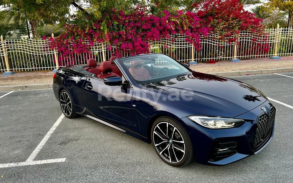 Blue BMW 430 Convertible for rent in Abu-Dhabi